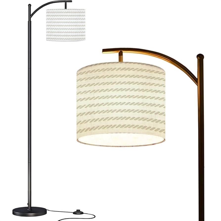 Arc Floor Lamp Seamless repeating drawn scribble lines light